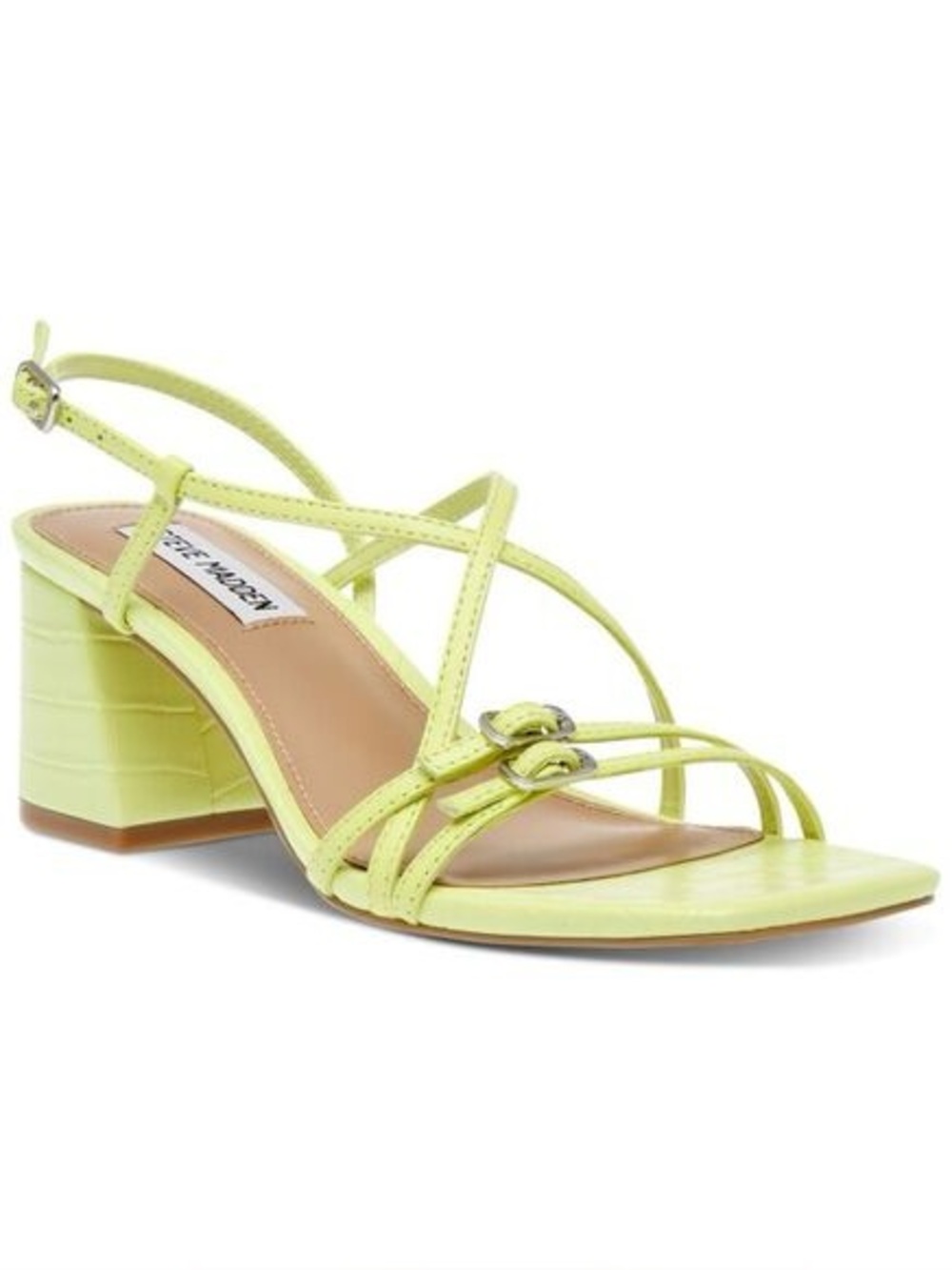 Steve Madden Neon Lime Strappy Block Heel Sandal